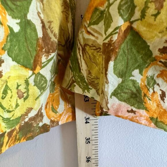 Vintage 1950s Womens Cotton Floral Cap Sleeve Belted Retro Twee Dress Small - Picture 6 of 7